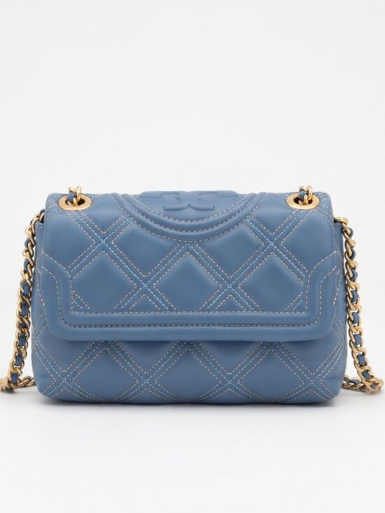 Tory Burch Handbags - Tory Burch Fleming Contrast-Stitch Small Leather Convertible Shoulder Bag